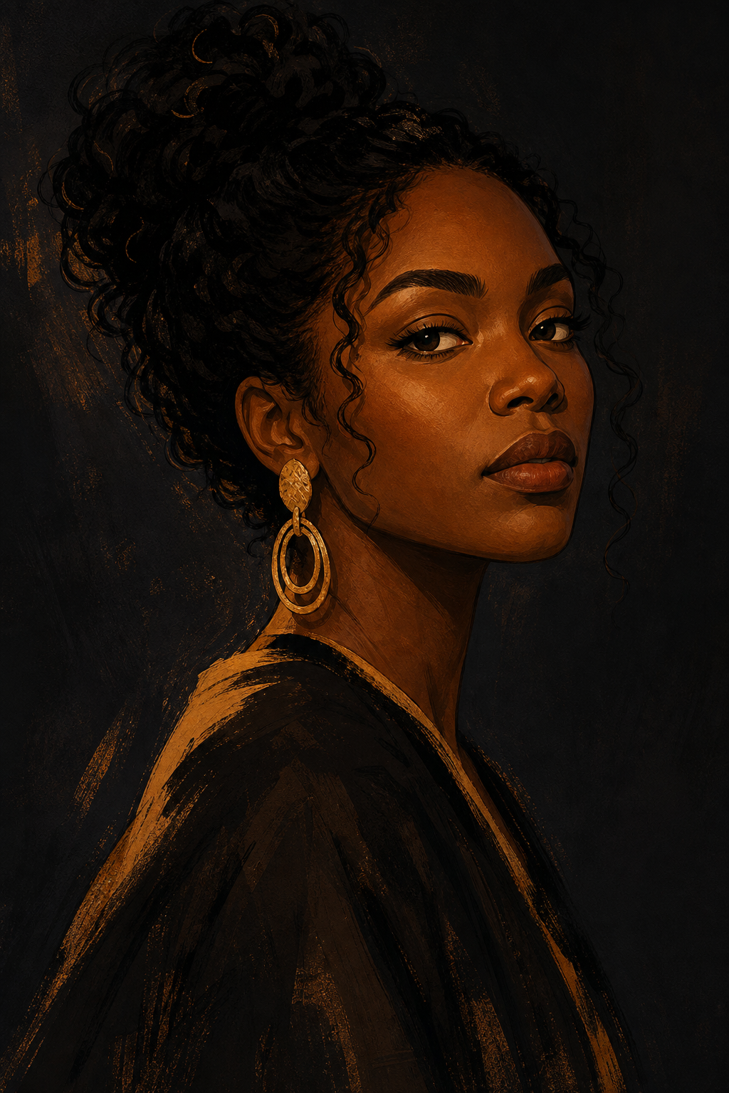 Illustrated portrait of Melanie King